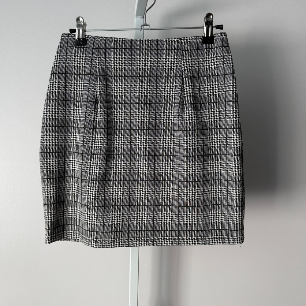 Kate Kasin S Plaid Mini Skirt Houndstooth Career Dark Academia Collegate
